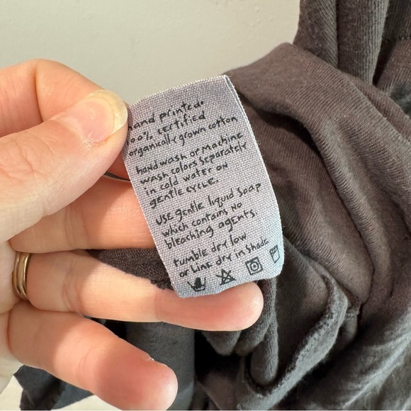 Vintage Blue Fish 1998 Sleeveless Hand Printed Apple Lagenlook Dress One Size - Picture 11 of 11